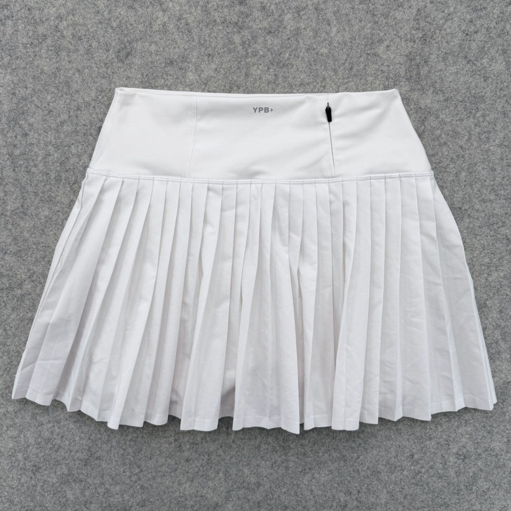 YPB Abercrombie Pleated Tennis Skort Womens S White Active Golf Athletic Skirt - Picture 2 of 6